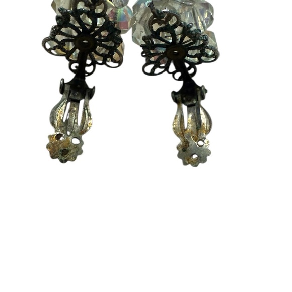 Elegant Clear Crystal Cluster Earrings - Picture 2 of 5